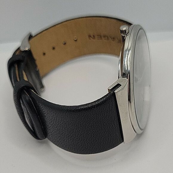 Skagen Ancher SKW6104 Men\'s Black Leather Analog Dial Quartz Wrist Watch AM578 main image 9